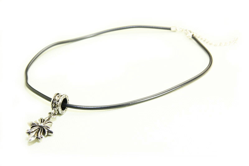 全品 送料無料 CHOKER チョーカー フローラルクロス　バチカン部リング メンズチョーカー シルバー　チョーカーネックレス　ユニセックス　男女兼用 ギフト プレゼント