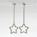 送料無料 イヤリング ピアス レディース シルバー ぶらさがり ゆれる シングルライン スター 星 スワロフスキー キラキラ 痛くない キラキラ ドレス ウェディング 結婚式 披露宴 パーティー カラオケ ギフト プレゼント ar19e-1010