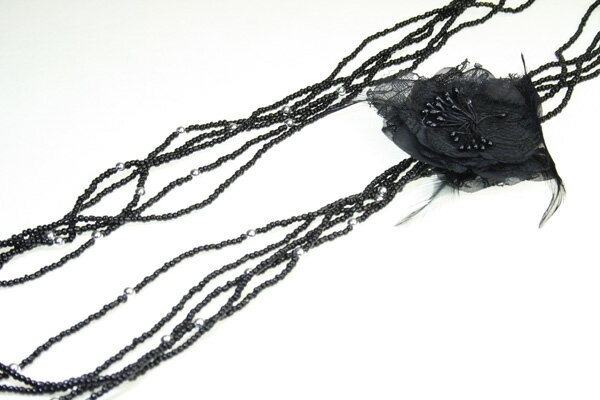 全品 送料無料 ネックレス レディース ロング ロングネックレス コサージュ じゃらロングネックレス ブラック 黒 ざっくり ch10-9blk ギフト プレゼ...