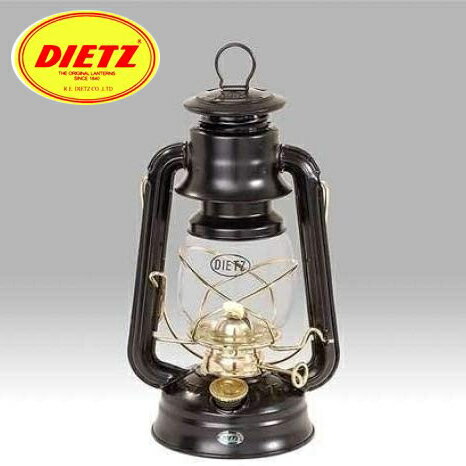 Dietz #76 オリジナル オイルランタン ブラック ゴールドトリム 10インチ ハリケーン Dietz #76 Original Oil Burning Lantern (Black with Gold Trim )