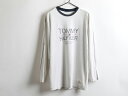 ■返品不可■ ■トミーヒルフィガーTOMMY HILFIGER 袖プリント入りデカロゴ長袖Tシャツ(メンズ M程)ロンT