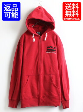 ■ POLO JEANS CO ラルフローレン ポロジーンズ フルジップ スウェット フード パーカー ( 男性 メンズ L ) ポロ スエット 古着 刺繍ロゴ