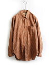 【7/9 最大半額SALE&ポイント5倍!!】 60's ビンテージ ★ Manhattan マンハッタン 長袖 総柄 コットン ボタンダウン シャツ ( メン...