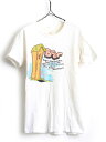 【7/15 555円OFFクーポン×P最大8倍!】 70's ビンテージ ★ Fruit of the Loom フルーツオブザルーム 染み込み プリント 半袖 Tシャツ ( 男性 メンズ S 程) 古着 70年代 白| 【USA古着】 中古 半袖Tシャツ プリントTシャツ プリントT ヴィンテージ 半袖Tシャツ 男女兼用 カ