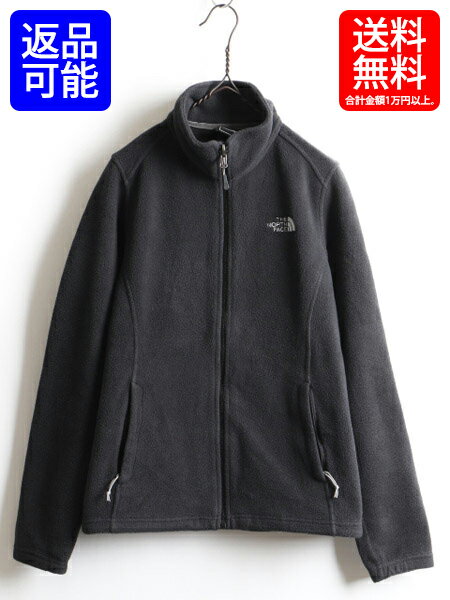 希少サイズ S ■ ノースフェイス フルジップ フリース ジャケット ( レディース 女性 ) 古着 The North Face ブルゾン ジャンパー 濃灰 灰| 【USA古着】 中古 ノース フリースジャケット アウター ハイネック ワンポイント ロゴ 刺繍 無地 チャコール グレー アウトドア