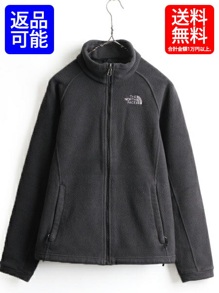 ■ ノースフェイス フルジップ フリース ジャケット ( レディース 女性 M ) 古着 The North Face ブルゾン ジャンパー 灰 チャコールグレー| 【USA古着】 中古 ノース フリースジャケット アウター ハイネック ワンポイント ロゴ 刺繍 無地 グレー 濃灰 アウトドア