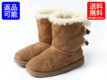 UGG 22cm ■ アグ 3280K キッズ ベイリー ボウ ムートンブーツ ( ガールズ 子供 ) KIDS BAILEY BOW シープスキン チェストナッツ ブラウン| 【古着】中古 ムートン ブーツ リボン カジュアル かわいい オーストラリア ウインターブーツ 防寒 防水 もこもこ ベージュ