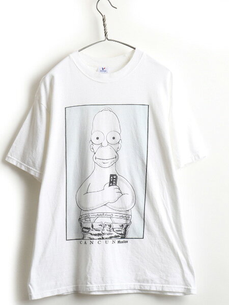 100 本物保証 10日限定p12倍 90s シンプソンズ The Simpsons Calvin Klein パロディー 両面 プリント 半袖 Tシャツ メンズ L 古着 当時物 キャラクター ホワイト Usa古着 古着 半袖tシャツ プリントtシャツ 90年代 シングルステッチ クルーネック 即納最大半額 Www
