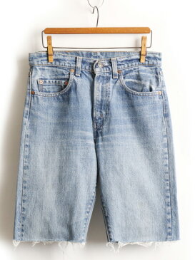 80's USA製 ビンテージ ★ Levis リーバイス 505 カットオフ デニム ショートパンツ ( 男性 メンズ 30 ) 古着 ショーツ ジーンズ ジーパン| 【USA古着】中古 80年代 アメリカ製 ハーフパンツ デニムショーツ Gパン ヒゲ 半パン 短パン 黒カン