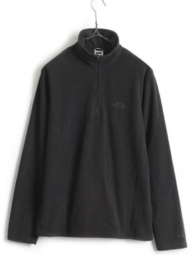 【10/8 マラソン7倍!】 人気 黒 希少サイズ S ■ ノースフェイス TKA 100 ハイネック 長袖 フリース Tシャツ ( メンズ S ) ロンT The North Face プルオーバー | 中古 インナー ジップネック フリースTシャツ 長袖Tシャツ ワンポイント 刺繍ロゴ アウトドア ブラック ノー