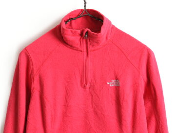【10/8 マラソン7倍!】 ■ ノースフェイス ハイネック 長袖 フリース Tシャツ ( 女性 レディース M )古着 ロンT The North Face プルオーバー ハイネック ピンク| 中古 ノース ハーフジップ フリースTシャツ 長袖Tシャツ インナー ワンポイント ロゴ刺繍 アウトドア ショッ