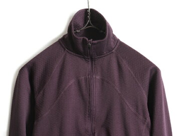 【10/8 マラソン7倍!】 希少サイズ XS ■ ノースフェイス Vaporwick ジップ ハイネック ストレッチ 長袖 Tシャツ ( レディース ) 古着 The North Face ロンT 紫| 中古 長袖Tシャツ カットソー ロゴ 刺繍 ハーフジップ ベースレイヤー ワンポイント アンダーシャツ 濃紫 ジ