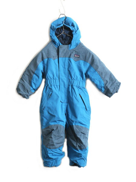 【1日限定10%OFF&P8倍!】 09年製 100cm 程■ ベビー パタゴニア フード付き 中綿 ナイロン ジャンプスーツ ( 3T ) 2トーン スキー ウエア PATAGONIA オールインワン| 中古 ボーイズ 防水 ロゴ刺繍 アウトドア ウエア アウター スキーウェア スノーウエア 雪遊び キッズ ベ