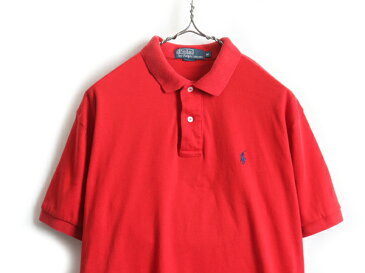 【36h限定 ポイント3倍】 90s オールド ■ POLO ポロ ラルフローレン ワンポイント ポニー刺繍 コットン 半袖 ポロシャツ ( メンズ M ) 古着 半袖シャツ 赤 スムース| 中古 RALPH LAUREN 90年代 トップス カジュアルシャツ ポニー 刺繍 半袖ポロシャツ トップス スムース素