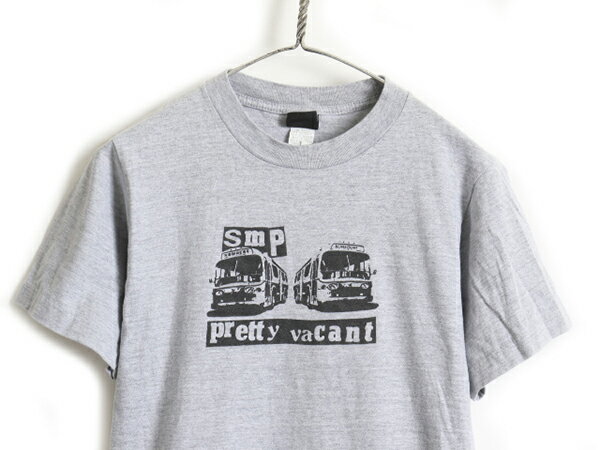 【8/19 10%OFFクーポン&最大半額!】 00's USA製 オールド ■ SMP PRETTY VACANT パロディー プリント 半袖 Tシャツ ( メンズ 男性 S ) 古着 パンク ロック スケート プリントT| US古着 中古 アメカジ 半袖Tシャツ バンT グレー ブラック 灰 黒 アメリカ製 00年代 ヘビーウェ