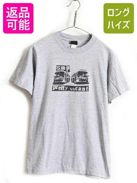 【8/19 10%OFFクーポン&最大半額!】 00's USA製 オールド ■ SMP PRETTY VACANT パロディー プリント 半袖 Tシャツ ( メンズ 男性 S ) 古着 パンク ロック スケート プリントT| US古着 中古 アメカジ 半袖Tシャツ バンT グレー ブラック 灰 黒 アメリカ製 00年代 ヘビーウェ