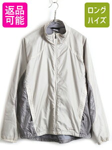 03年製■ パタゴニア ゼファー ジャケット ( レディース L ) 古着 Patagonia ジャンパー ライナー付き ナイロン フルジップ 2トーン グレー| 中古 アウトドア ナイロンジャケット ワンポイント Zephur Jacket 耐久性撥水 DWR ソフトシェル パッカブル アウター 灰 薄灰