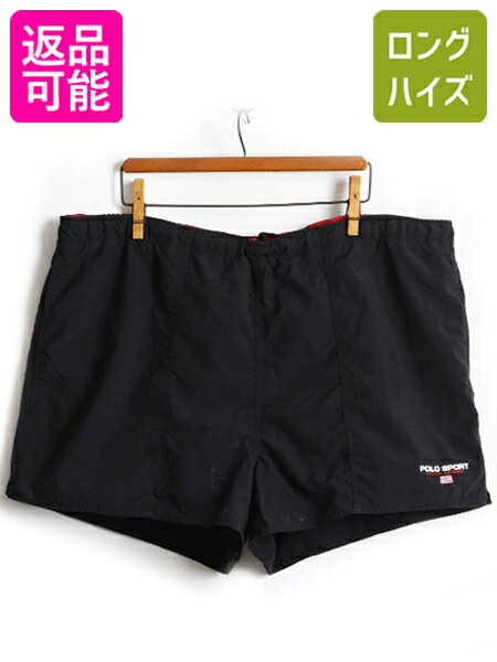 【8/18 10%OFFクーポン&最大半額!】 90s ■ ポロスポーツ ラルフローレン ライナー付き ナイロン ショートパンツ ( メンズ XL ) 古着 90年代 POLO ポロ 短パン ショーツ スイム| 中古 男性 RALPH LAUREN ラルフ SPORT 半パン スイムショーツ 海パン 水着 サーフ サーフパン