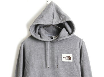 希少サイズ S ■ ノースフェイス ワンポイント ロゴ刺繍 スウェット フード パーカー ( 男性 メンズ ) 古着 The North Face トレーナー 灰| US古着 中古 ノース 茶タグ 裏起毛 ロゴパーカー プリントパーカー フードパーカー スウェットパーカー プルオーバー ロゴ グレー