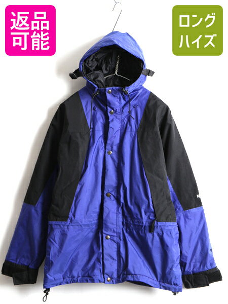 初期 90s ■ ノースフェイス 中綿入り GORETEX ゴアテックス 3D マウンテンライト ジャケット ( メンズ S 程) 古着 The North Face マンパ| 中古 90年代 オールド ノース アウトドア ナイロンジャケット マウンテンパーカー ジャンパー ブルゾン ラダーロック 2トーン 青 黒