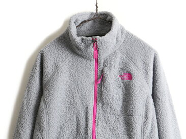 【8/30 6h限定 ポイント9倍!!】 US企画 日本未発売 ■ ノースフェイス フルジップ パイル フリース ジャケット ( レディース L ) 古着 The North Face ハイネック アウター| 中古 アウトドア フリースジャケット ジャンパー ノース ジップアップ ワンポイント もこもこ 毛長