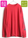 ■ カーハート 袖 プリント コットン 長袖 Tシャツ ( メンズ M ) 古着 CARHARTT ロゴTシャツ ロンT プリントT 袖プリ クルーネック レッ...
