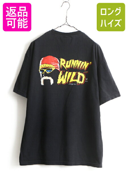 【8/18 10%OFFクーポン&最大半額!】 00s 大きいサイズ XL ■ WWE ハルカマニア プリント 半袖 Tシャツ ( メンズ ) 古着 HULKAMANIA ハルク ホーガン プロレス ロゴT 黒 当時物| 中古 00年代 ハルクホーガン プリントT ロゴTシャツ WWF アメリカンプロレス 半袖Tシャツ アメ