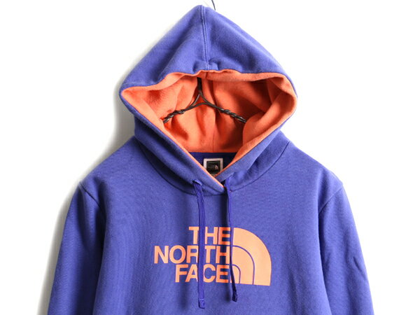 【スーパーSALE 最大半額&P6倍!!】 ■ ノースフェイス プリント スウェット フード パーカー ( レディース L ) 古着 The North Face トレーナー プルオーバー 裏起毛 2トーン| 中古 アウトドア ノース スエット フードパーカー ロゴパーカー ビッグロゴ プリントパーカー