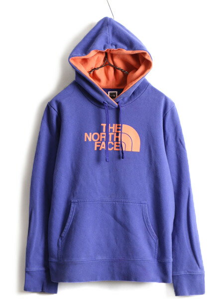 【スーパーSALE 最大半額&P6倍!!】 ■ ノースフェイス プリント スウェット フード パーカー ( レディース L ) 古着 The North Face トレーナー プルオーバー 裏起毛 2トーン| 中古 アウトドア ノース スエット フードパーカー ロゴパーカー ビッグロゴ プリントパーカー