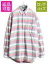 【7/5 48h限定10%OFFクーポン配布!】 90s オールド ■ トミーヒルフィガー ボーダー 長袖 ボタンダウン シャツ メンズ M / TOMMY HILFIGER 90年代 オックスフォード 長袖シャツ| 古着 中古 90's トミー ボタンダウンシャツ ボーダーシャツ オックスフォードシャツ コットン