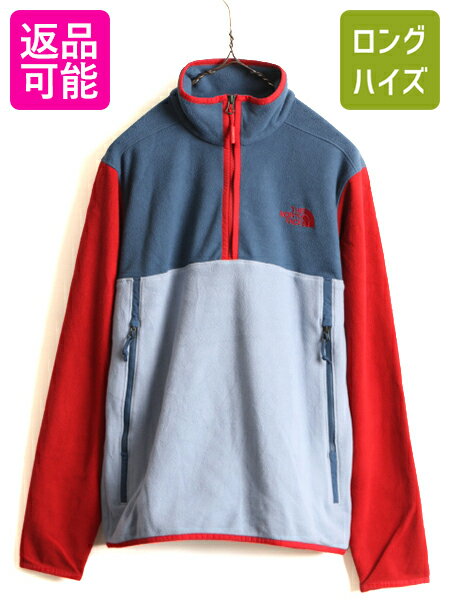  US企画 希少サイズ S ■ ノースフェイス 長袖 フリース Tシャツ ( メンズ ) 古着 The North Face ロンT プルオーバー インナー アウトドア| 中古 日本未発売 ノース フリースTシャツ 長袖Tシャツ ジップネック ハーフジップ ハイネッ