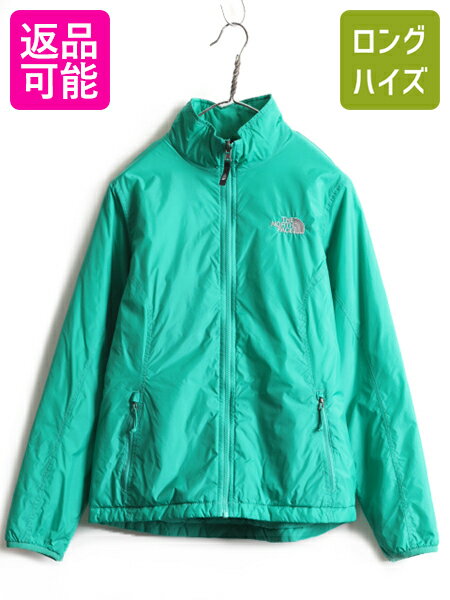 ■ ノースフェイス 中綿 ナイロン ジャケット レディース M / 古着 The North Face ジャンパー ブルゾン フルジップ ハイネック アウトドア| 中古 ノース 中綿ジャケット ナイロンジャケット ジップアップ ジップインジップ ワンポイント ロゴ刺繍 グリーン 緑 アメカジのサムネイル
