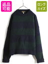 【5/6 48h限定10%OFFクーポン】 80s ビンテージ ■ ブルックスブラザーズ ワイド ボーダー ウール 長袖 ニット セーター メンズ L / 80...