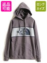 US企画 ■ ノースフェイス プリント スウェット フード パーカー ( レディース S ) The North Face アウトドア トレーナー プルオーバー 灰| 古着 中古 日本未発売 USモデル ノース 裏起毛 ロゴパーカー フードパーカー プリントパーカー スウェットパーカー グレー アメカジ