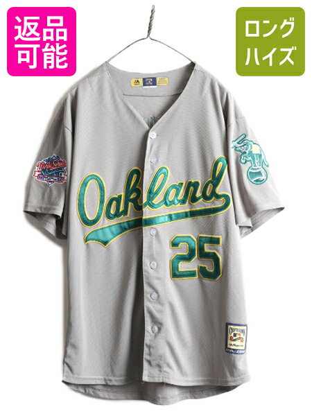 USA製 ■ MLB オフィシャル Majestic オークランド アスレチックス ベースボール シャツ メンズ M / 古着 ゲームシャツ ユニフォーム 野球| 中古 アメリカ製 米国製 マジェスティック Athletics 緑 灰 黄 べースボールシャツ ユニホーム 半袖シャツ メジャーリーグ 大リーグ