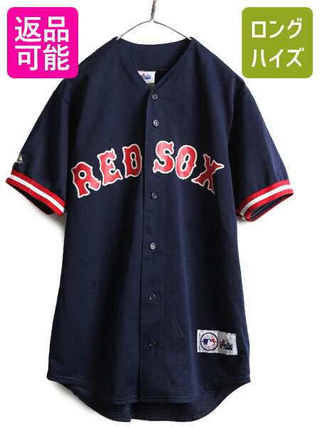 90s 00s USA製 ■ MLB オフィシャル Majestic ボストン レッドソックス ベースボール シャツ ( メンズ M ) ゲームシャツ ユニフォーム 野球| 中古 90's 90年代 00's 00年代 アメリカ製 マジェスティック べースボールシャツ ユニホーム 半袖シャツ メジャーリーグ 大リーグ