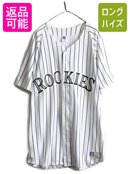 【6/2 10%OFFクーポン 23:59まで!】 90s USA製 大きいサイズ XXL ■ MLB オフィシャル ラッセル ロッキ..