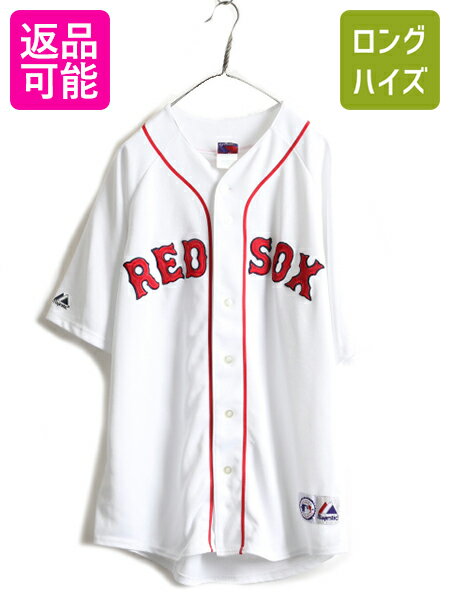 商品詳細 商品番号h-jnd20y23n01 商品名大きいサイズ XL ■ MLB オフィシャル Majestic レッドソックス ベースボール シャツ メンズ 古着 ゲームシャツ ユニホーム メジャーリーグ 商品説明アメリカで購入したUSEDの商品です。 MLBオフィシャル BOSTON REDSOX ボストン レッドソックス半袖ベースボールシャツです。 ボディーは、Majestic ATHLETIC(マジェスティック) 1950年代創業、MLB公式ユニフォームのサプライヤーとして 全球団のユニフォームにロゴを配することを許可された唯一のブランド 素材は、100% POLYESTER (ポリエステル) 伸縮性のあるジャージ素材を使用しています。 フロントにMLB、人気チーム、レッドソックスのワッペン バックに1932~1942、1946~1960年レッドソックスで活躍した 永久欠番のレジェンドプレイヤー Ted Williams ( テッド・ウィリアムズ )の背番号 9 のワッペン レッド x ホワイト x ブラックの好配色のチームカラー そのままでももちろん、重ね着にもお勧め 中にパーカーやスウェットを差し込める 大きいサイズ XL 着まわしの利く商品です。 カラーレッド x ホワイト x ブラック 状態説明 コンディション多少の使用感がある程度で 特に表記する所のない非常に良い状態です。 サイズ 表記サイズXL 着丈82cm【バック襟付け根からの計測】 身幅64cm【脇下で計測】 肩幅ラグラン 袖丈(肩から)裄丈 52cm 袖丈(脇下から)17cm 補足（計測は全て平置きでの計測になります。多少の誤差はご了承下さい） 【当店について】 当店の商品は、 国内の買い取りなどは行なわず、私たちが直接アメリカから買い付けてきた 新品 デッドストック 等の US古着、インポート オンリーの商品です 靴 鞄 帽子 ファッション 小物 などの全身コーディネートできる物 春服 夏服 春夏 秋冬、秋服、冬服 など様々な季節 オシャレ おしゃれ かわいい カワイイ かっこいい 流行 トレンド 旬 シンプル インパクト カジュアル フォーマル ストリート 定番 人気 など様々なスタイルに対応できる商品 特に アメリカン カジュアル ( アメカジ ) ストリート アウトドア ワーク ミリタリー と言った機能性 に優れ 長く愛用できる物を幅広く取り揃えています 大切な人の 贈り物 ( ギフト ) 誕生日 母の日　父の日　敬老の日　クリスマス ハロウィン バレンタイン　就職祝い 入学祝い 進学祝い 結婚祝い にもお使い頂ける、心のこもった 1点物 もお探しいただけます ひとつひとつ厳選した幅広いジャンルの商品お楽しみください。 注意事項 商品について一見して分かる目立つヨゴレやダメージは商品画像や商品説明に記載はしていますが 着用に支障が無いと判断した物や裏側等の着用時見えない場所、古着慣れされている方 なら問題無い範囲内と判断したヨゴレ、小さなダメージの説明は省いている場合があります。 (その様な場合でもこちらの判断で良品、美品と記載している物もあります) 見えない場所や細かいヨゴレ、ダメージの気になる方はご購入前に必ずご相談下さい。 サイズについては多少の誤差はご了承願います。 撮影時の光や環境、ご使用のブラウザによって実際の色と異なる場合があります。 写真と商品説明文を確認して、少しでも気になる点があれば必ずご入札前にご質問下さい。 ご質問についてサイズ感については着用される方によって変わってきますので 「身長　?cmですがサイズ感はどうですか？」等のご質問にはお答え出来ません。 お手持ちの服や靴等で比較してご検討下さい。 お値下げは基本的にお受けしておりません。 上記の様なご質問にはお答えしかねますので予めご了承下さい。 在庫について商品は全て、実店舗や他サイトでも販売しております。 在庫連動は随時行っておりますが、まれにご落札いただいた後で商品の品切れがわかる場合がございます。 その際は早急にご連絡させていただきます。 誠に申し訳ございませんが何卒ご理解のほど宜しくお願い致します。 同梱について当店で落札頂いた商品は全て同梱可能です。 落札日が異なる場合は最初の落札時にその旨をご連絡下さい。 同日落札の場合も複数落札頂いた旨をお知らせ下さい。 返品について古着は現状販売の為、返品やクレームはお受け出来ません。 落札後のキャンセルもお受け出来ませんので、ご了承頂ける方のご入札をお願い致します。 used品、ビンテージ品にご理解無い方や神経質な方のご入札はお控え下さい。 ご連絡、ご入金について落札から3日以内にご連絡、5日以内にご入金頂けない場合はキャンセルとさせて頂きます。 上記の様な場合ですと、落札者都合の削除となりますので非常に悪いの評価が付きます。 ご注意下さい。 営業時間についてAM11：00?PM18：00 上記時間内でもお問い合わせにお答え出来ない場合もあります。 急遽お休みを頂く場合もございますので気になる点はお早めにご質問下さい。 前もってお休みをお知らせ出来る場合は自己紹介欄等に記載させて頂きますのでご確認下さい。