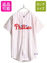 【4/30 6h限定 555円OFF×P8倍!!】 90s USA製 ボーイズ XL メンズ S 程■ MLB オフィシャル Majestic フィリーズ ベー...