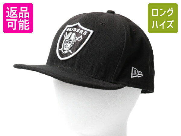 ■ ニューエラ x レイダース ベースボール キャップ 61.5cm / 古着 NEW ERA 帽子 NFL オフィシャル アメフト 59FIFTY RAIDERS ブラック 黒| 中古 NEWERA 6パネル トラッカー ハット ワンポイント ベースボールキャップ アメリカンフットボール キャラクター アメカジ