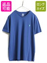 【5/6 10%OFFクーポン配布中!】 ■ ポロ ラルフローレン Vネック 半袖 Tシャツ ( メンズ M ) 古着 POLO ロゴTシャツ ポニー刺繍 シングルステッチ ブルー ワンポイント 青| 中古 RALPH LAUREN ラルフ 半袖Tシャツ ロゴT カットソー トップス 無地 無地Tシャツ シンプル アメ