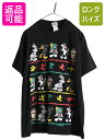90s USA製 ■ ワーナー ルーニー テューンズ プリント 半袖 Tシャツ ( メンズ レディース L 程) 90年代 オールド キャラクター イラスト 黒...