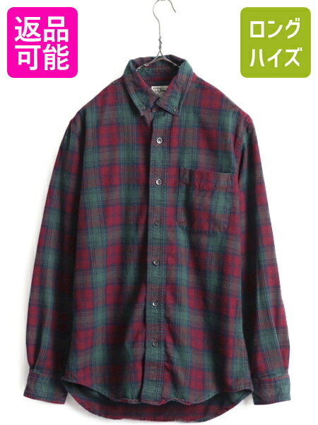 【5/10 最大半額SALE&P8倍!】 エルエルビーン 長袖 ボタンダウン フランネル シャツ メンズ S 古着 LLビーン アウトドア ネルシャツ LLBEAN 長袖シャツ タータンチェック| 中古 ネル フランネルシャツ チェック チェックシャツ コットンシャツ ボタンダウンシャツ ライトフのサムネイル