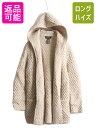 【5/1 24h限定10%OFF&P3倍!】 90s 手編み LAUREN ラルフローレン ケーブル ハンド ニット パーカー レディース S / オールド カ...