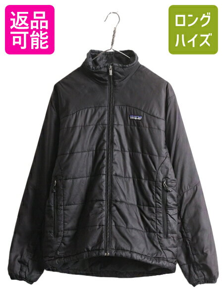  09年製 パタゴニア マイクロ パフ ジャケット メンズ S / 古着 PATAGONIA アウトドア 中綿 ナイロン ジャンパー ハイネック フルジップ 黒| 中古 ブラック 中綿ジャケット ナイロンジャケット ブルゾン ジップアップ ポケット付き プリ