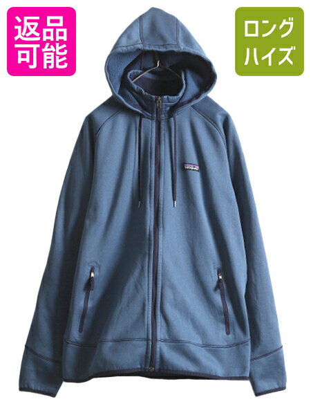 【5/15 24h限定 最大半額SALE P8倍 】 15年製 パタゴニア テック フリース フーディ メンズ XL 古着 patagonia アウトドア フルジップ ジャージ パーカー ジャケット ブルゾン 青 中古 大きいサイズ フリースジャケット トラックジャケット ジャンパー ジップアップ ハイネ