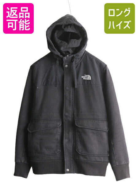 US企画 ノースフェイス フルジップ フェイスマスク付き スウェット フード パーカー ジャケット メンズ M 古着 The North Face ブルゾン 黒| 古着 中古 ブラック 日本未発売 ノース スエット 裏フリース フード ジップアップ フェイスマスク ヘビーウェイト トレーナー USED