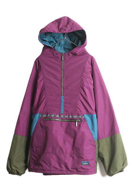 90s エルエルビーン 中綿 ナイロン アノラック パーカー ジャケット メンズ XL / 90年代 オールド LLBEAN マウンテンパーカー プルオーバー| 古着 中古 90's 大きいサイズ LLビーン マンパ アウトドア ハーフジップ ブルゾン ジャンパー 中綿ジャケット シンサレート USED