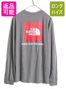 【28日29日 48h限定 ポイント5倍!!】 ノースフェイス 両面 プリント 長袖 Tシャツ メンズ M The North Face アウトドア ロンT プリントT ロゴT バックプリント クルーネック 灰| 古着 中古 ノース カットソー 長袖Tシャツ プリントTシャツ ロゴTシャツ ロングスリーブ ロン