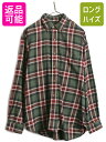 【7/9 最大半額SALE&ポイント5倍!!】 90s エディーバウアー チェック ボタンダウン フランネル シャツ メンズ L / 90年代 オールド Edd...